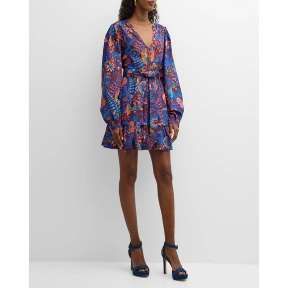 Marie Oliver Dresses & Skirts - Marie Oliver Dedra Belted Tiered Hem Dress in Peacock Floral 6